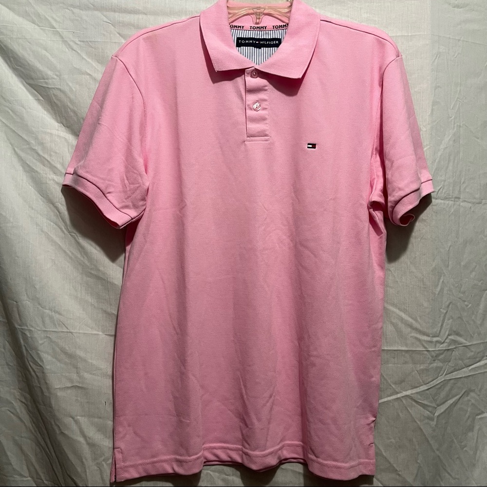 Pink Tommy Hilfiger polo shirt